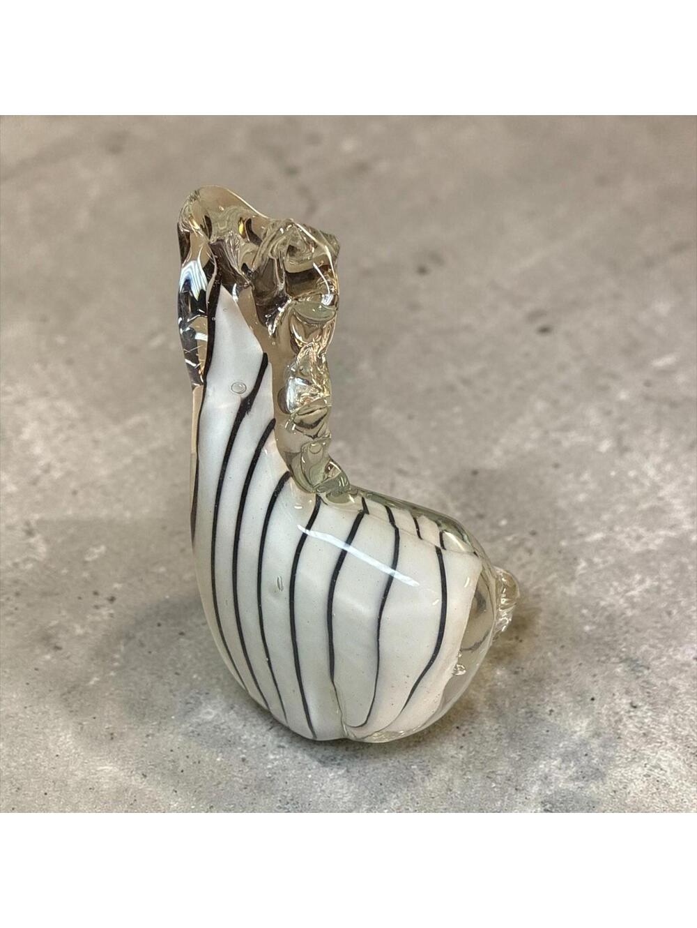 MCM Murano Style Art Glass Zebra Striped Figurine 5"H - Picture 5 of 7